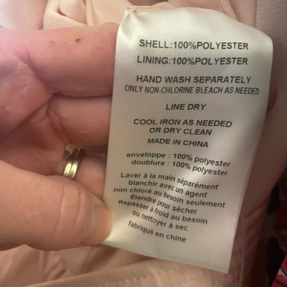 VERA WANG [WHITE] 2 V-Neck Halter Deep V Satin Charmeuse Blush Baby Pink Bow - Picture 15 of 15